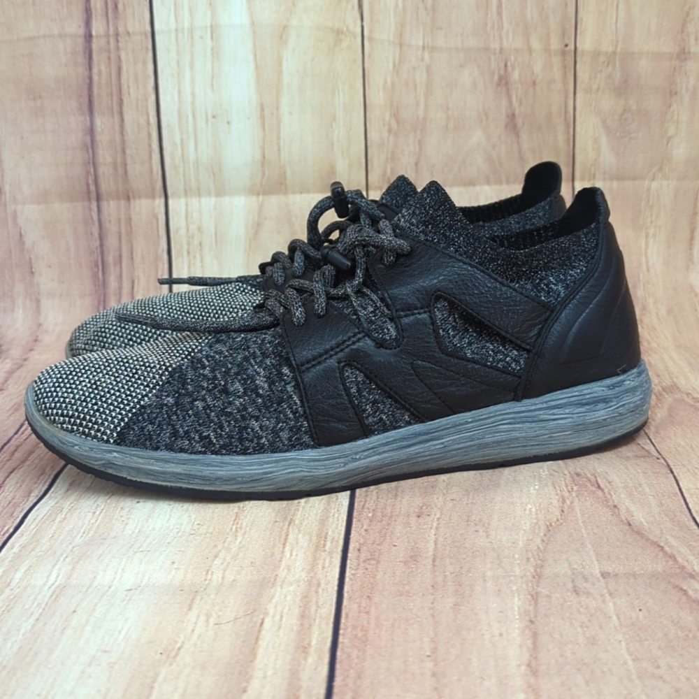 EARTH Blaze Lace-Up Sneakers Black Leather, Mesh Women's Sz 10
